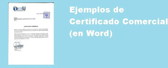 Ejemplos de Certificado Comercial (en Word)