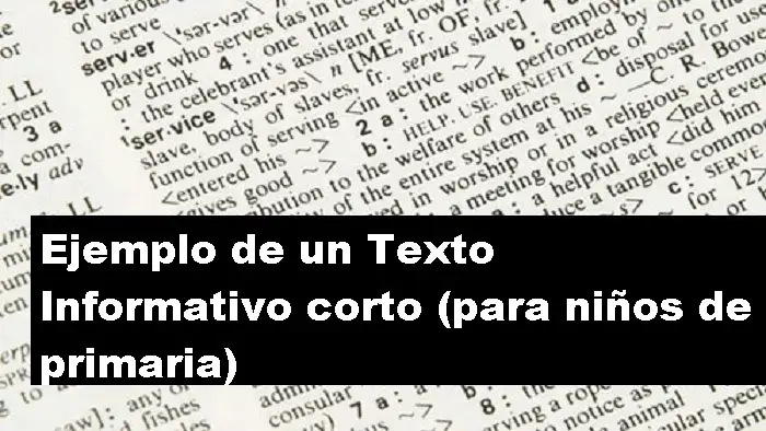 Ejemplo de un Texto Informativo corto (para niños de primaria)