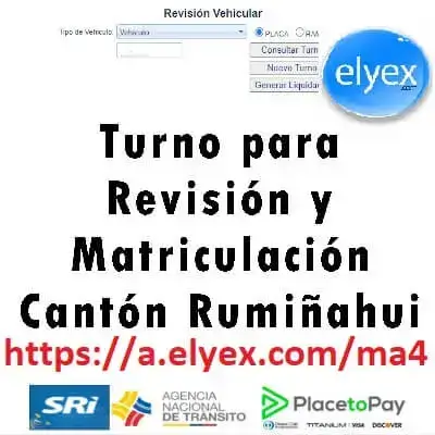 Turno para Revisión y Matriculación Cantón Rumiñahui