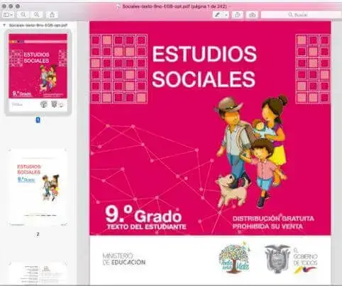 Libro de Estudios Sociales de 9no de básica