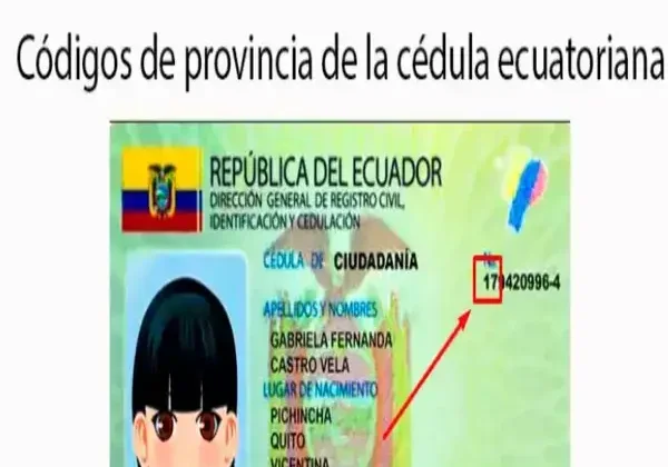 Códigos de provincia para la cédula de identidad